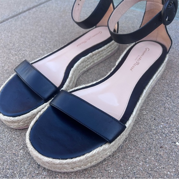$725~GIANVITO ROSSI~Black Portofino 25 Jute Platform Espadrille Sandals~6/6.5/36 - Picture 8 of 15